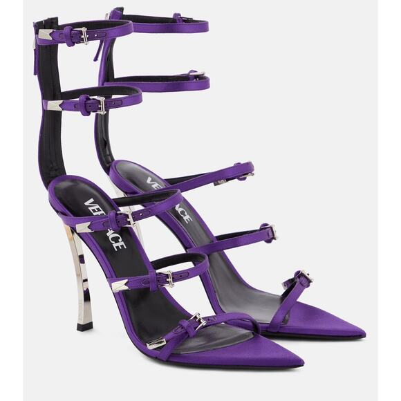 Versace Runway Pin-Point 37.5 Strappy Heel Sandals Purple Orchid NWT $1,575 - Picture 3 of 14